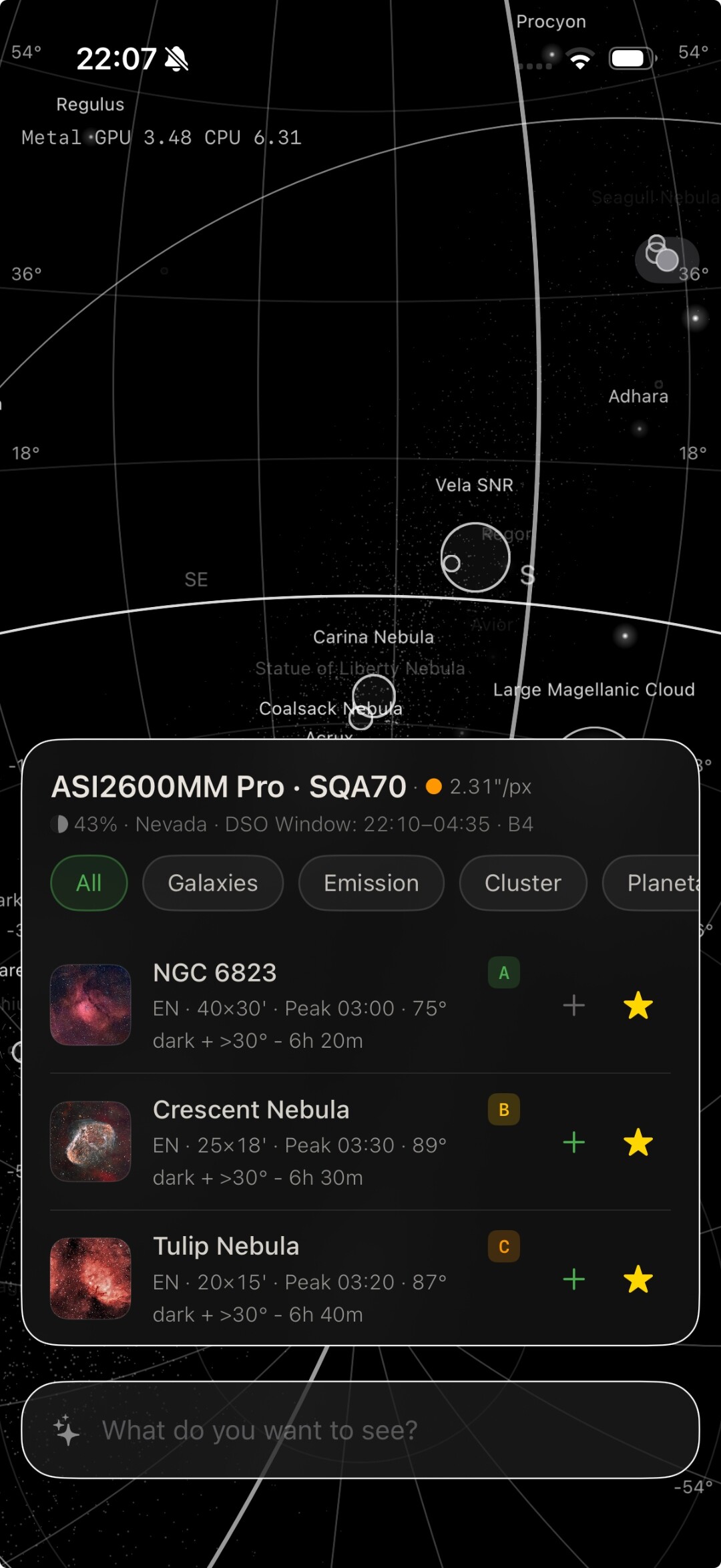 +Frames — All targets list with category filters